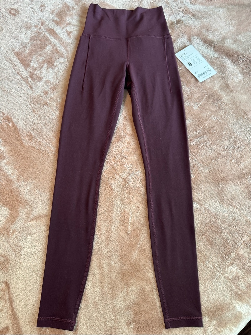 NWT Athleta Transcend Stash Tight Leggings, Burgundy/Maroon, Size XXS